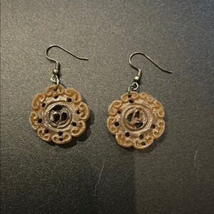 Elegant Brown Dangle Earrings